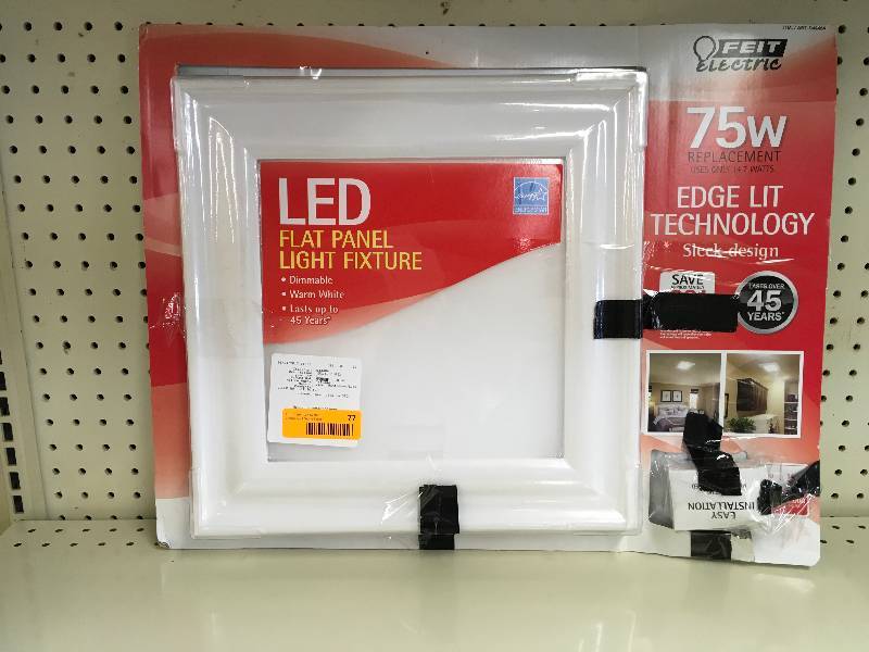 lot 77 image: FEIT 15X15 SQ FLUSHMOUNT LIGHT FIXTURE, MSRP $39.99