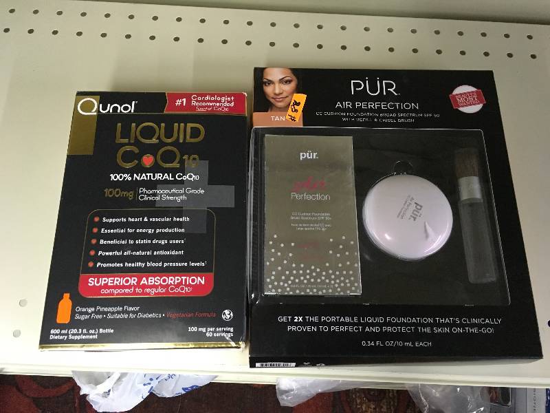 lot 88 image: QUNOL LIQUID COQ10 100MG, MSRP $29.99 AND PUR COSMETICS AIR, MSRP $21.99