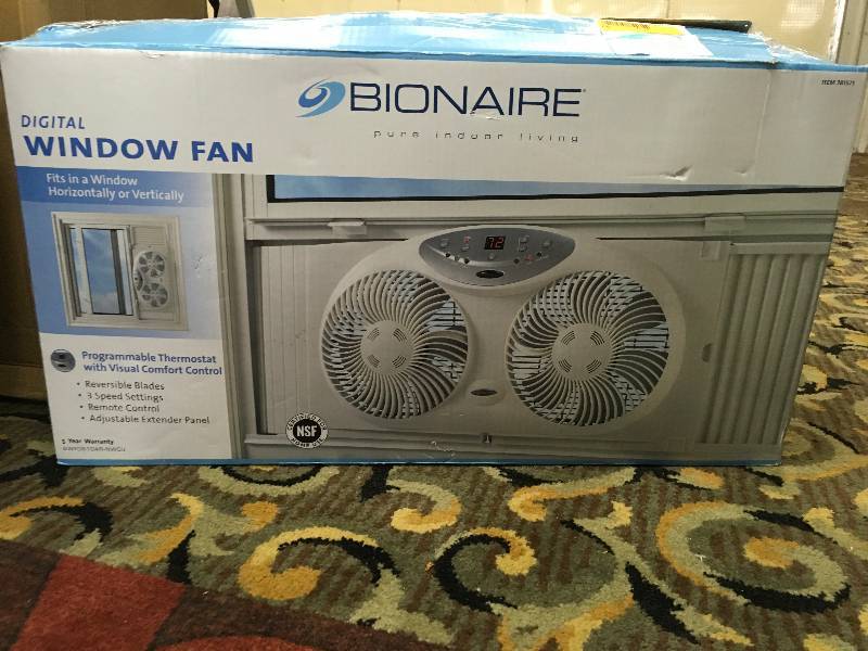 lot 97 image: JARDEN BIONAIRE WINDOW FAN MSRP $39.99