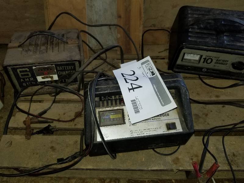 Lot of (3) Battery Chargers - Sure 6A, Ship n Shore Marine 10A, Schumacher Deep Cycle 10A