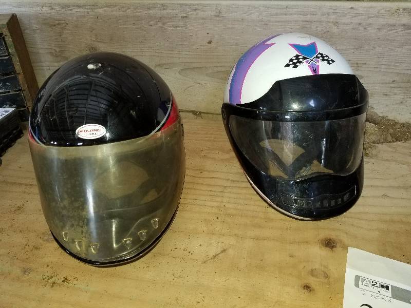 Lot of (2) Snowmobile Helmets - Bell Polaris,