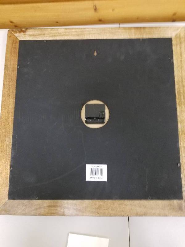 lot 13 image: 20 in. x 20 in. New Traditional Oak-Finished Square Wall Clock