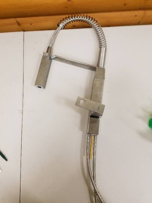 lot 72 image: eurocube single handle pull down sprayer kitchen faucet in super steel InfinityFinish