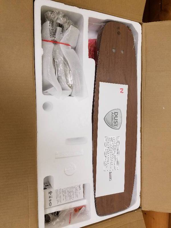 lot 27 image: Highbury 52 in. Indoor Brushed Nickel Ceiling Fan with Light Kit