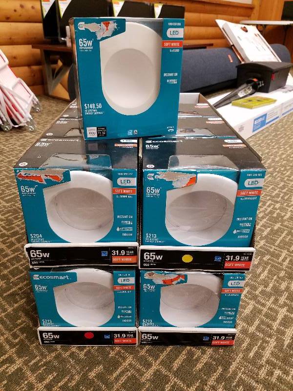 lot 42 image: EcoSmart 65W Equivalent Soft White (2,700K) BR30 Dimmable LED Downlight Bulb