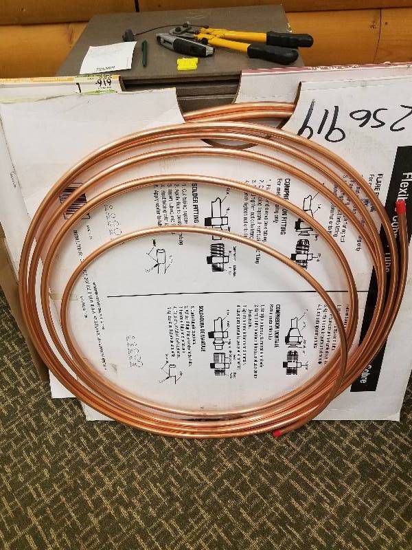 lot 44 image: everbilt 58 in o.d X 50 ft copper soft type refrigeration pipe