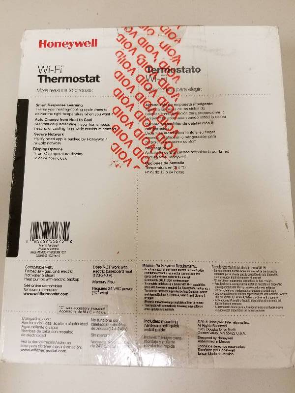 lot 55 image: Honeywell wifi programmable touchscreen thermostat and free app