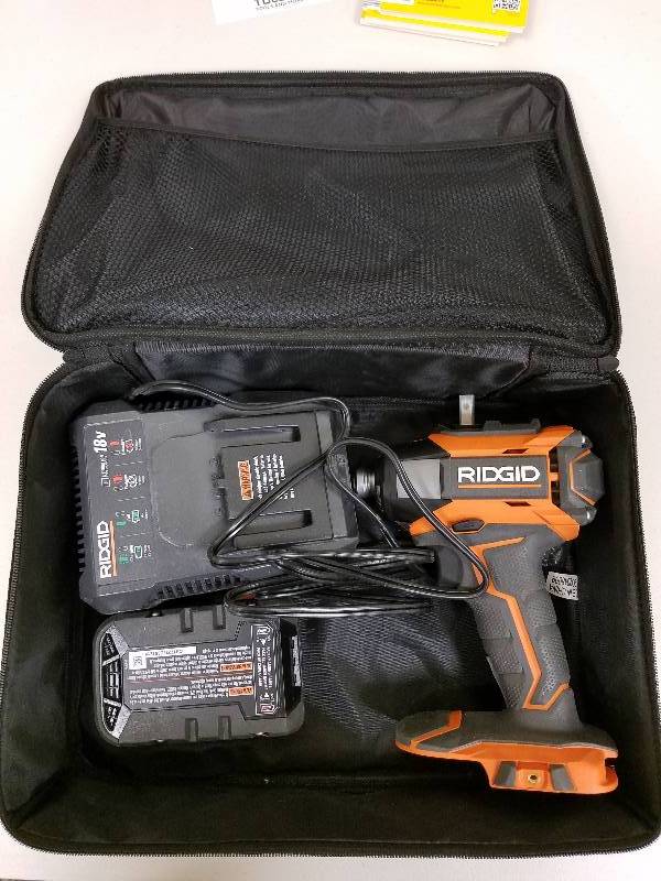 lot 61 image: rigid STEALTH FORCE Brushless 18-Volt Hyper Lithium-Ion 14 in. Cordless Pulse Driver Kit
