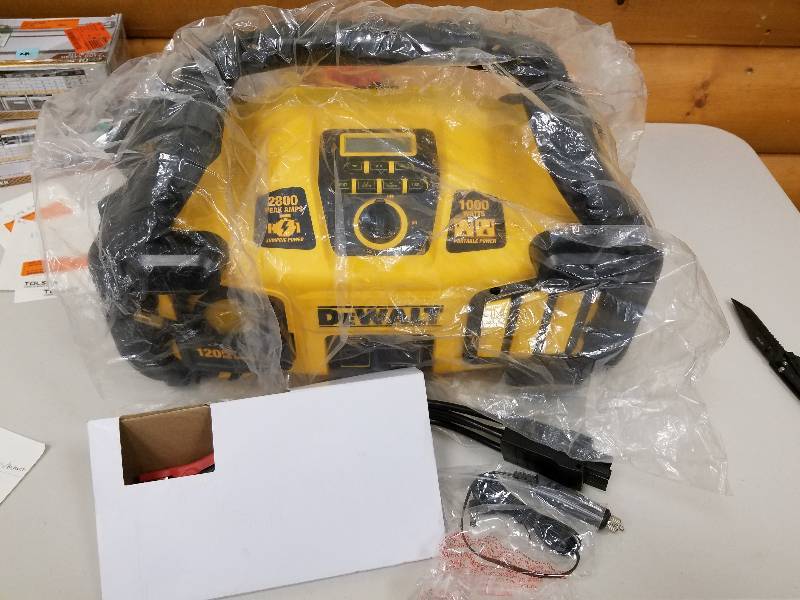 lot 64 image: dewalt toughsystem 14 12 in portable and stackable radio digital music player with Bluetooth and Battery Charger