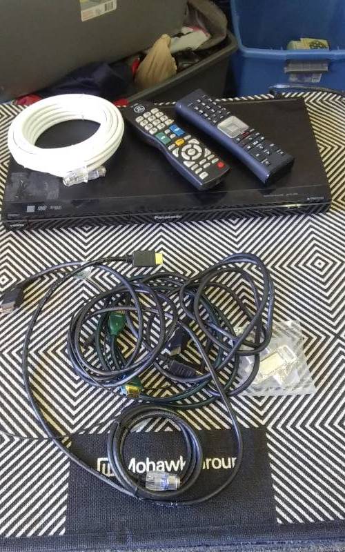 lot 11 image: Panasonic DVD Player With HDMI, IR, Coax Cables