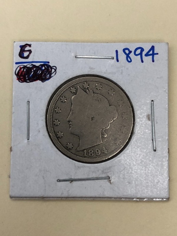 1894 Liberty V-nickel, good conditi...