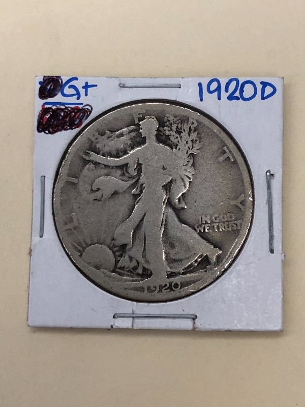 1920-D Liberty Walking Half Dollar,...