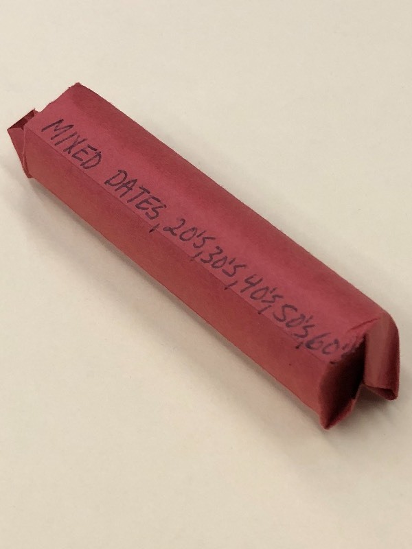 1 roll of 50 Canadian pennies 20s...