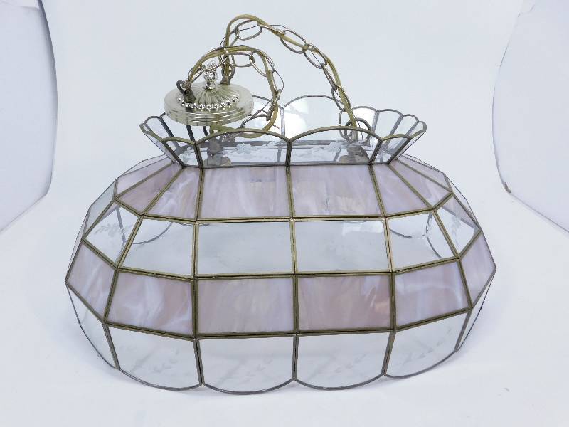 lot 36 image: Stained Glass Hanging Light