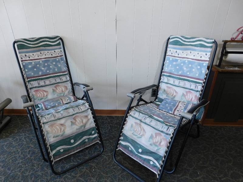 lot 38 image: 2 Folding Lounge Chairs