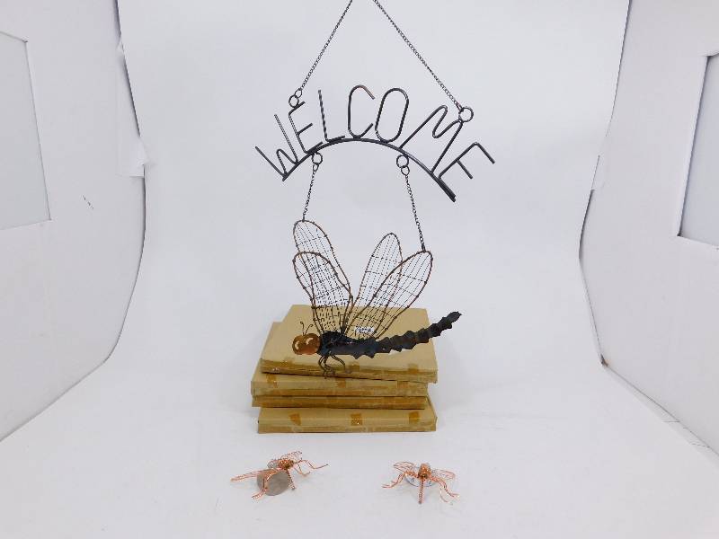 lot 84 image: New in The Box Dragonfly Hanging Iron Welcome Ornament