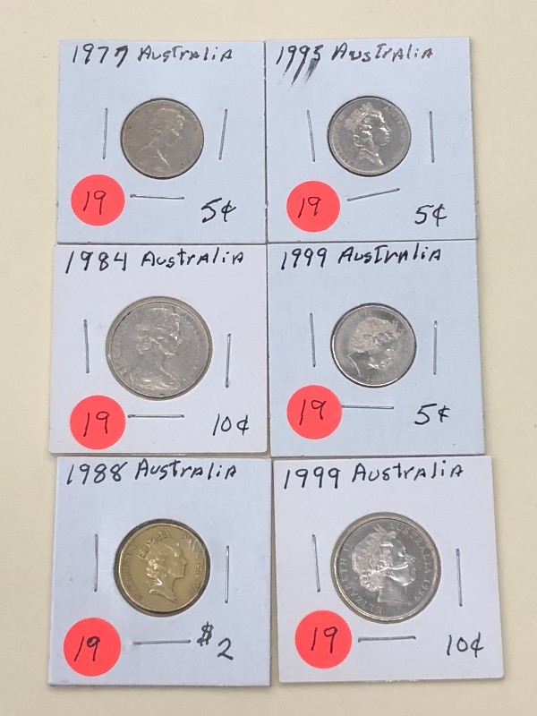 (6) Australian Coins 1977  1995 ...