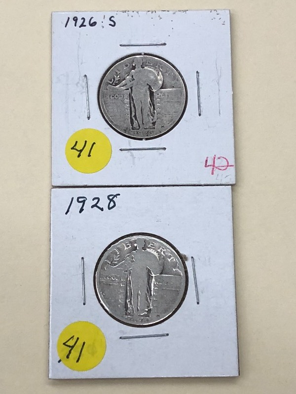 (2) Standing Liberty Silver Quarter...