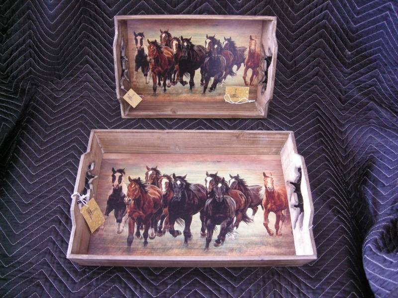 Horse Wooden Tray Set