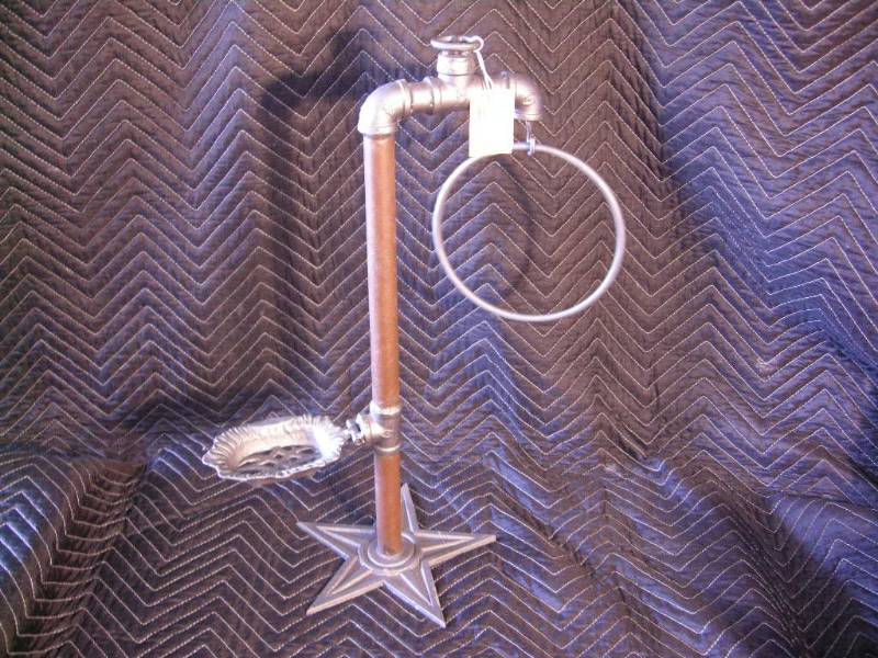 Metal Faucet Dcor Soap and Towel Stand