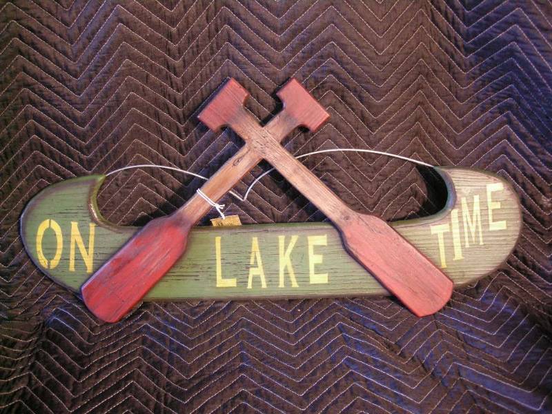 On Lake Time Wooden Sign