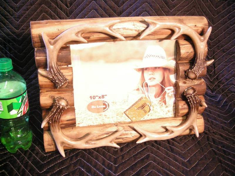 Antler on Wood Photo Frame
