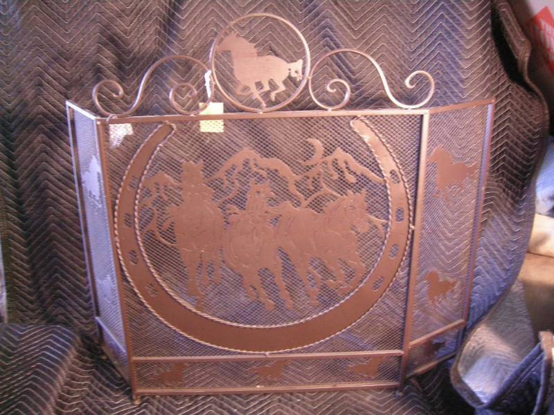 Metal Horse Fireplace Screen