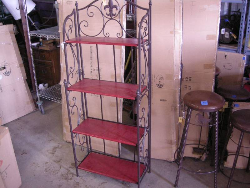Fleur de Lis Metal Folding 4 Tier Shelf