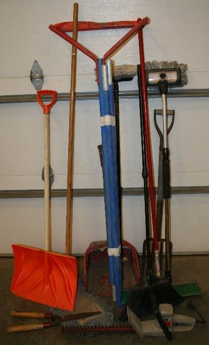 lot 11 image: Yard Tools, Brooms, and More