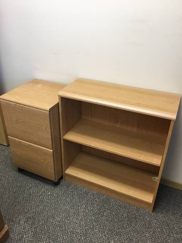 Two Storage units - One with shelves and one with Drawers