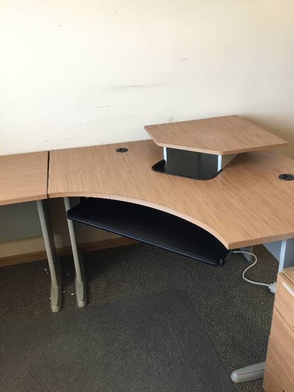 Desk with Raised Spot for Monitor - Comes in two parts