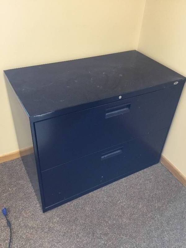 Larger Two Drawer Filing black metal Cabinet