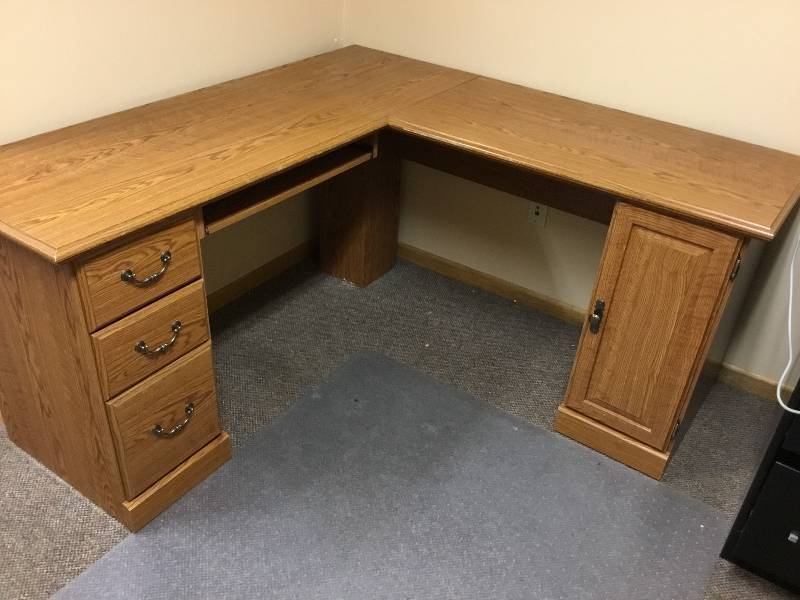 Corner Desk With matching Table with two drawers