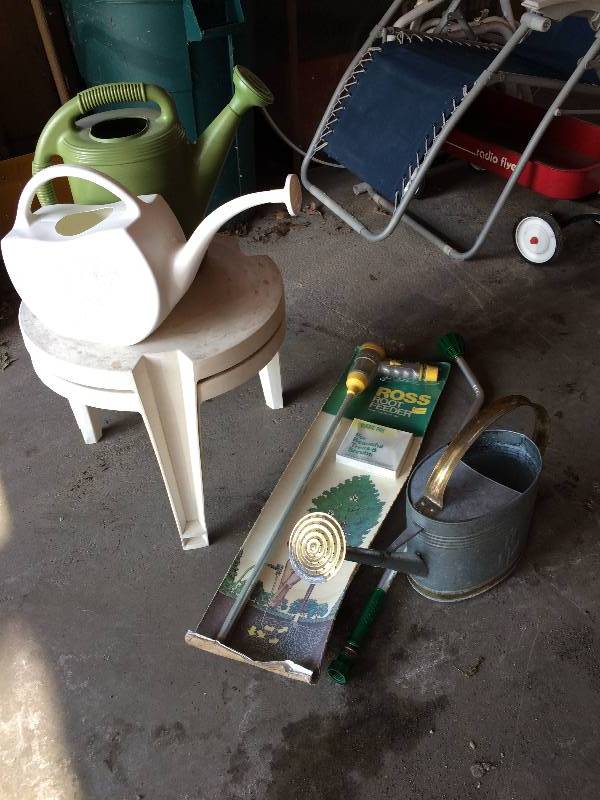 lot 19 image: Outdoor Garden Tools - Water Sprinkler Jugs Cans Etc