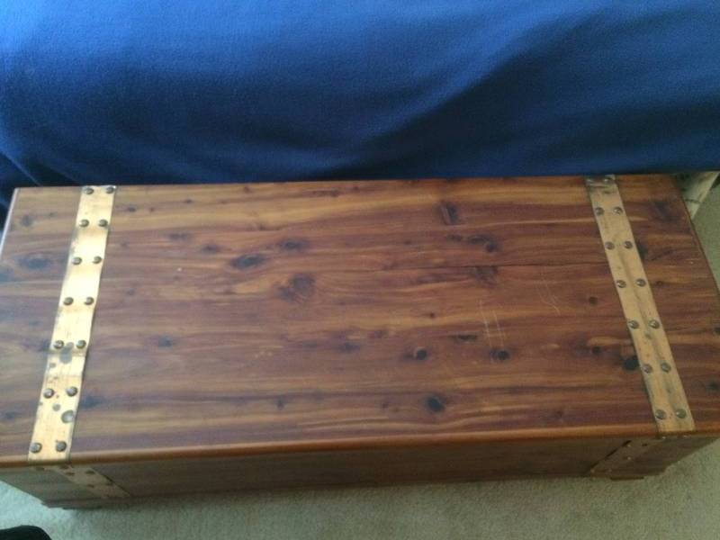 lot 156 image: Large Cedar Copper Vintage Trunk