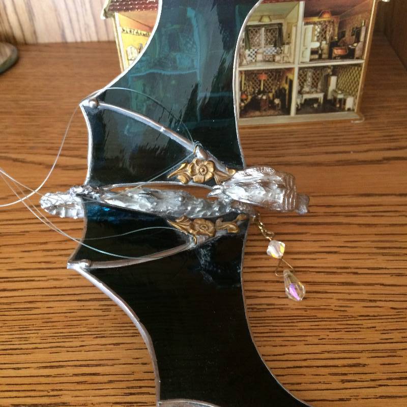 lot 186 image: WOW Large Stained Glass & Silver Dragon