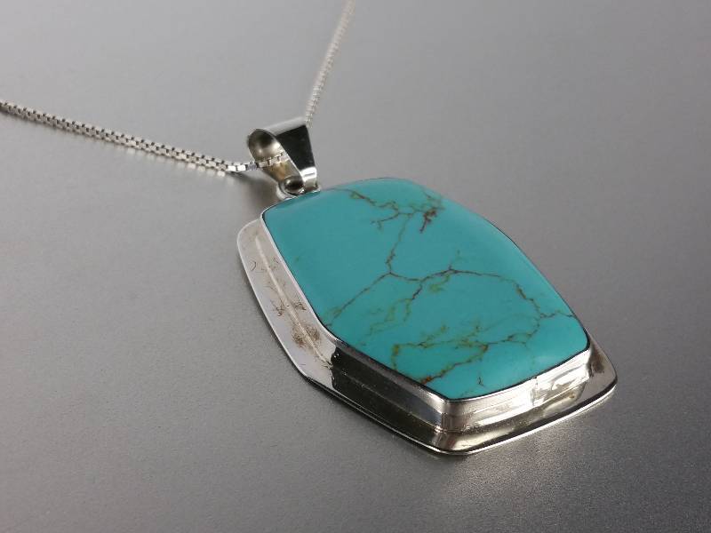 lot 26 image: Turquoise Designer Pendant - $2200 Retail