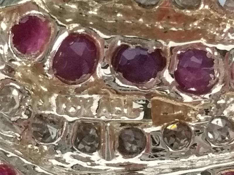 lot 60 image: Ruby and Diamond Heart Pendant