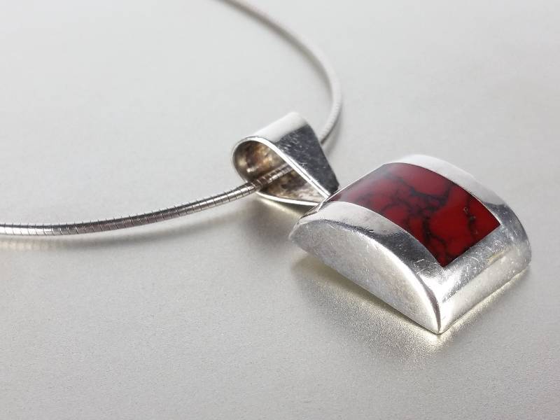 lot 93 image: Inlaid Pendant and Slide