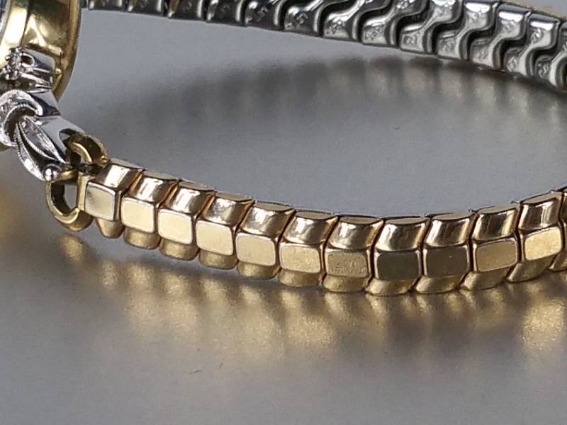 lot 10A image: Vintage Lady Hamilton Gold and Diamond Watch 