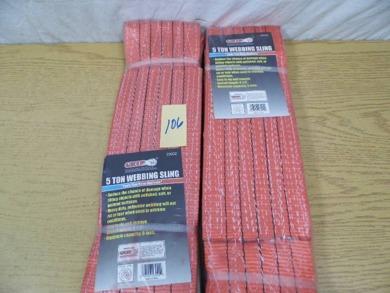lot 106 image: Lot of 2 - 5 Ton Webbing Sling