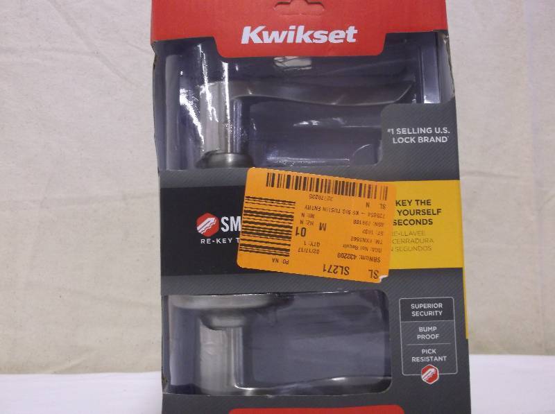 KwikSet Keyed Entry Door Knob & Hanging Wire Basket, Retail $68.27