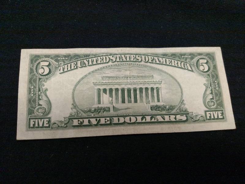 1953 A Five Dollar Red Seal Note...