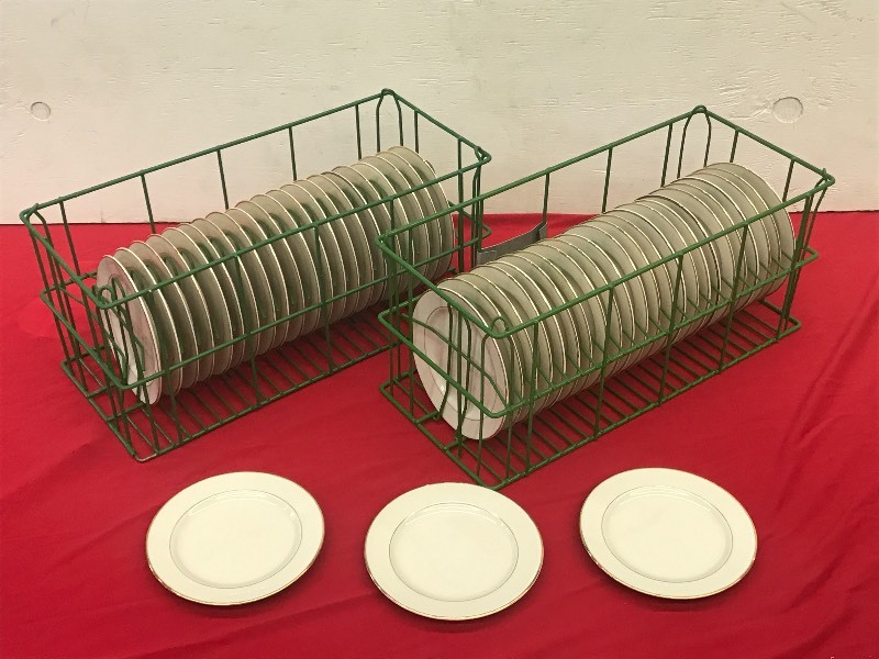 (2) Crates Of Gold-Rim Ivory 7 Sal...