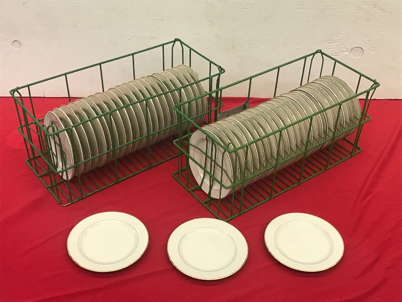(2) Crates Of Gold-Rim Ivory 7 Sal...