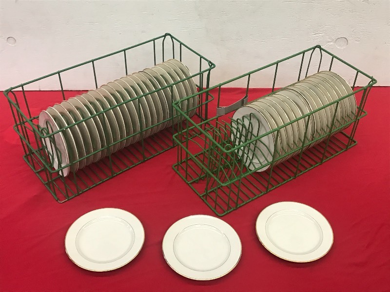 (2) Crates Of Gold-Rim Ivory 7 Sal...