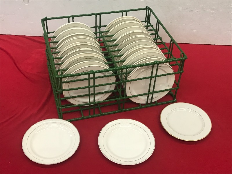 (1) Crate Of Gold-Rim Ivory 7 Sala...