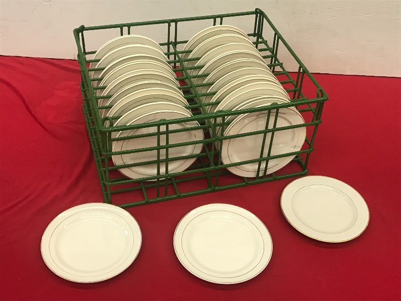 (1) Crate Of Gold-Rim Ivory 7 Sala...