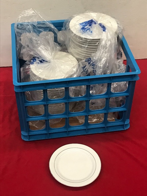 (1) Crate Of Silver-Rim 6.5 Bread ...