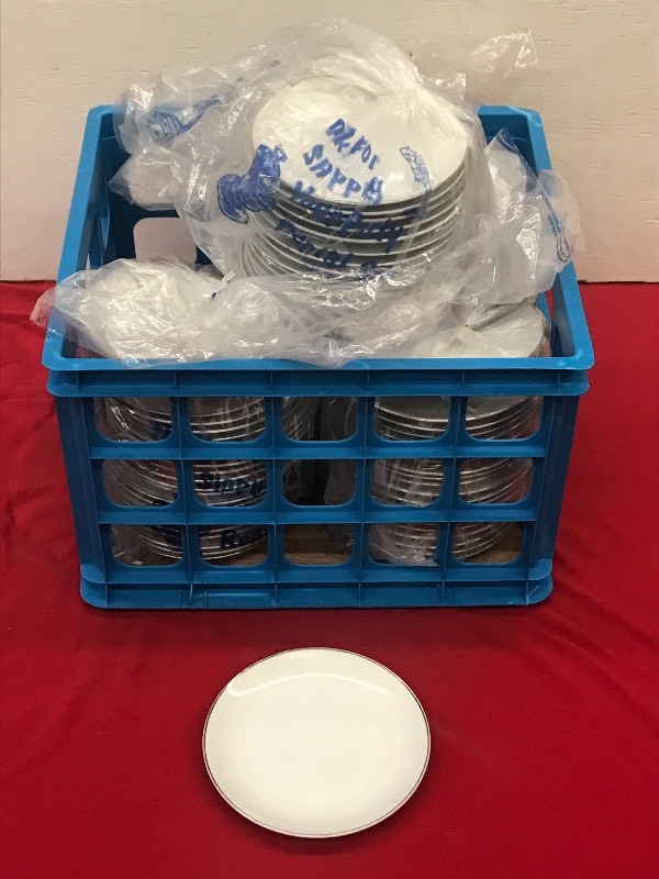(1) Crate Of Silver-Rim 6 Bread & ...